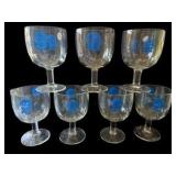 Set of Seven Vintage Pabst Blue Ribbon Beer Goblets