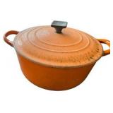 Vintage Le Creuset Flame Orange Cast Iron Dutch Oven