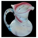 Pink & White Petite Swirl Art Glass Vase