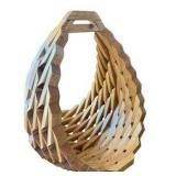 Geometric Wooden Block Art Basket