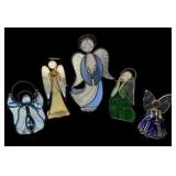 Five Stained Glass Angel Figures