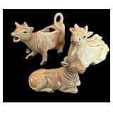 Vintage Ceramic Brown Cow Sugar, Creamer & Shaker Set