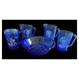 Cobalt Blue Shirley Temple Glass Dishes