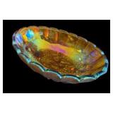 Vintage Carnival Glass Harvest Grape Fruit Bowl