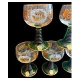 Vintage Emerald Green Beehive German Stemware