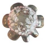 Pink Glass Floral Bowl