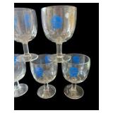 Set of Seven Vintage Pabst Blue Ribbon Beer Goblets