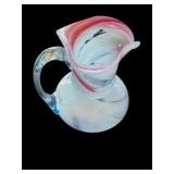 Pink & White Petite Swirl Art Glass Vase