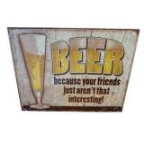 Set of 3 Metal Beer Signs