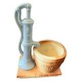 Two Smal Water Pump & Barrel Planters