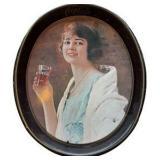 Two Vintage Coca Cola Oval Trays