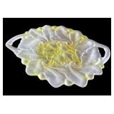 Vintage Indiana Frosted Glass & Green Wild Rose Depression Glass