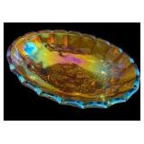Vintage Carnival Glass Harvest Grape Fruit Bowl