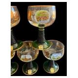 Vintage Emerald Green Beehive German Stemware