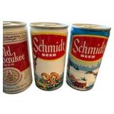 Vintage Old Milwaukee & Schmitt Sealed Beer Cans