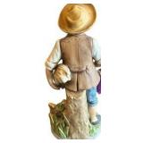 Porcelain Figurine of Boy & Chicken