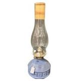 Pale Blue Art Deco Oil Lamp