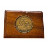 Pearl Harbor Commemorative Medallion in Wooden Plaque
