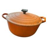 Vintage Le Creuset Flame Orange Cast Iron Dutch Oven