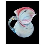 Pink & White Petite Swirl Art Glass Vase