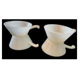 Set of 4 Fire King Milk Glass Bowls with Handles