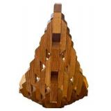 Geometric Wooden Block Art Basket