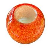 Murano Style Orange & Cream Art Glass Vase