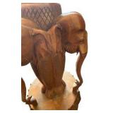 Hand Carved Teak Elephant Candle Holder