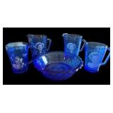 Cobalt Blue Shirley Temple Glass Dishes