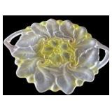 Vintage Indiana Frosted Glass & Green Wild Rose Depression Glass