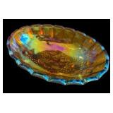 Vintage Carnival Glass Harvest Grape Fruit Bowl