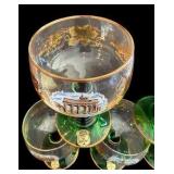 Vintage Emerald Green Beehive German Stemware