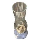 Pale Blue Art Deco Oil Lamp