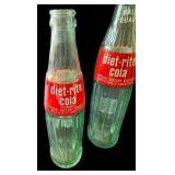 Three Vintage Diet Rite Cola Glass Bottles