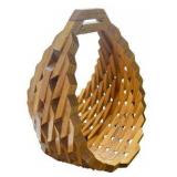Geometric Wooden Block Art Basket