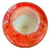 Murano Style Orange & Cream Art Glass Vase