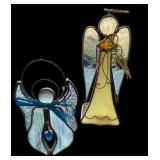Five Stained Glass Angel Figures