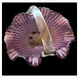 Small Purple Art Glass Basket