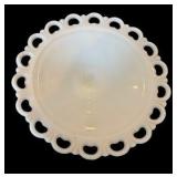 Vintage Milk Glass Lace Edge Footed Bowl