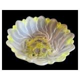 Vintage Indiana Frosted Glass & Green Wild Rose Depression Glass