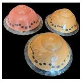 Three Vintage Art Deco Glass Ceiling Shades
