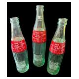 Three Vintage Diet Rite Cola Glass Bottles