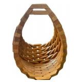 Geometric Wooden Block Art Basket