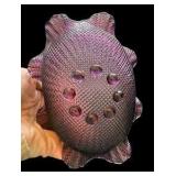 Small Purple Art Glass Basket