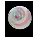 Pink & White Petite Swirl Art Glass Vase