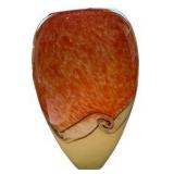 Murano Style Orange & Cream Art Glass Vase