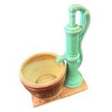 Two Smal Water Pump & Barrel Planters