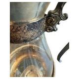 Vintage Silverplate & Glass Coffee/Tea Warmer