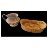 Handwoven Pine Needle Pitcher & Basket Tray