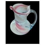 Pink & White Petite Swirl Art Glass Vase